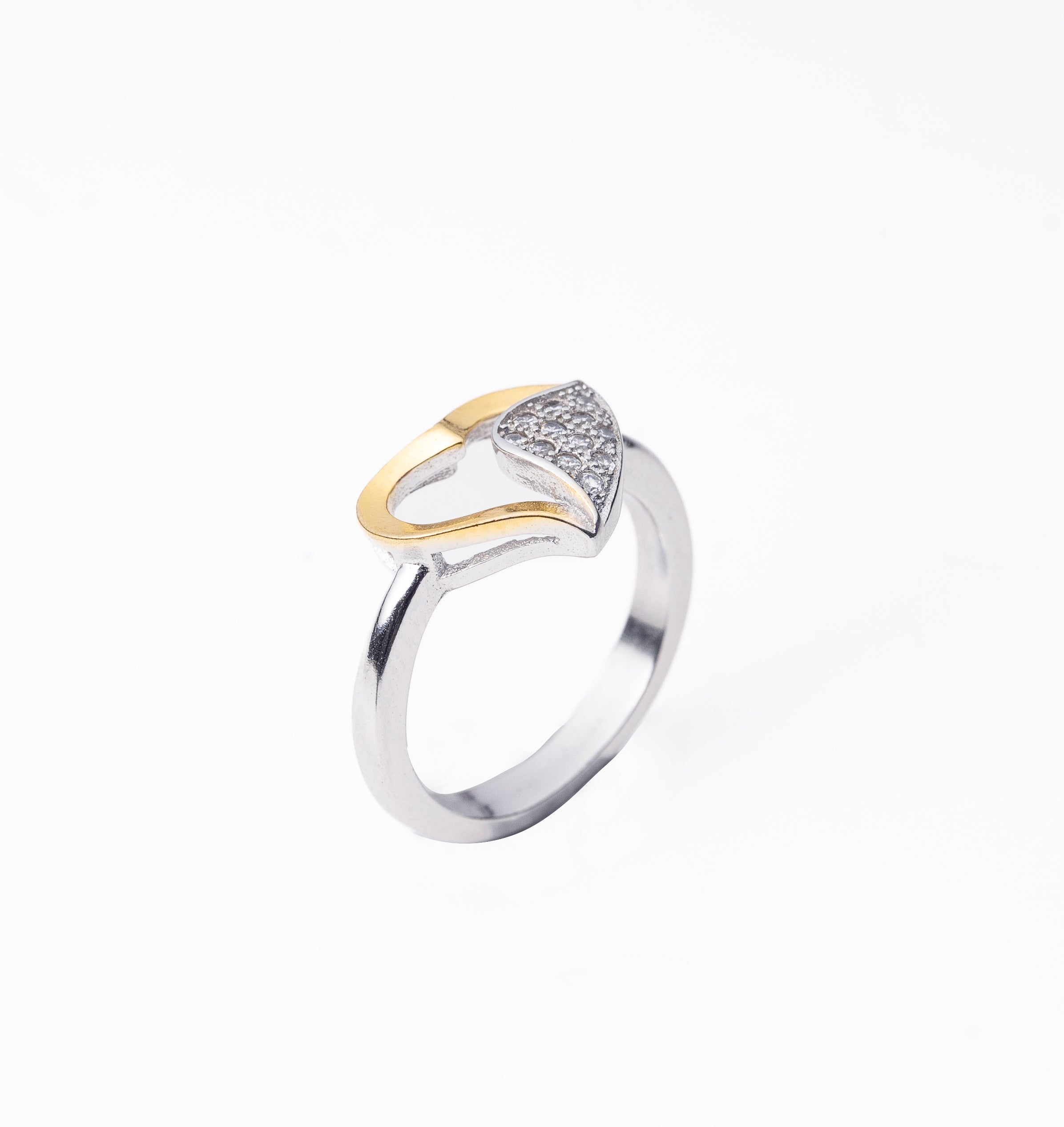 Gold Heart Lined Ring